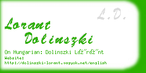 lorant dolinszki business card